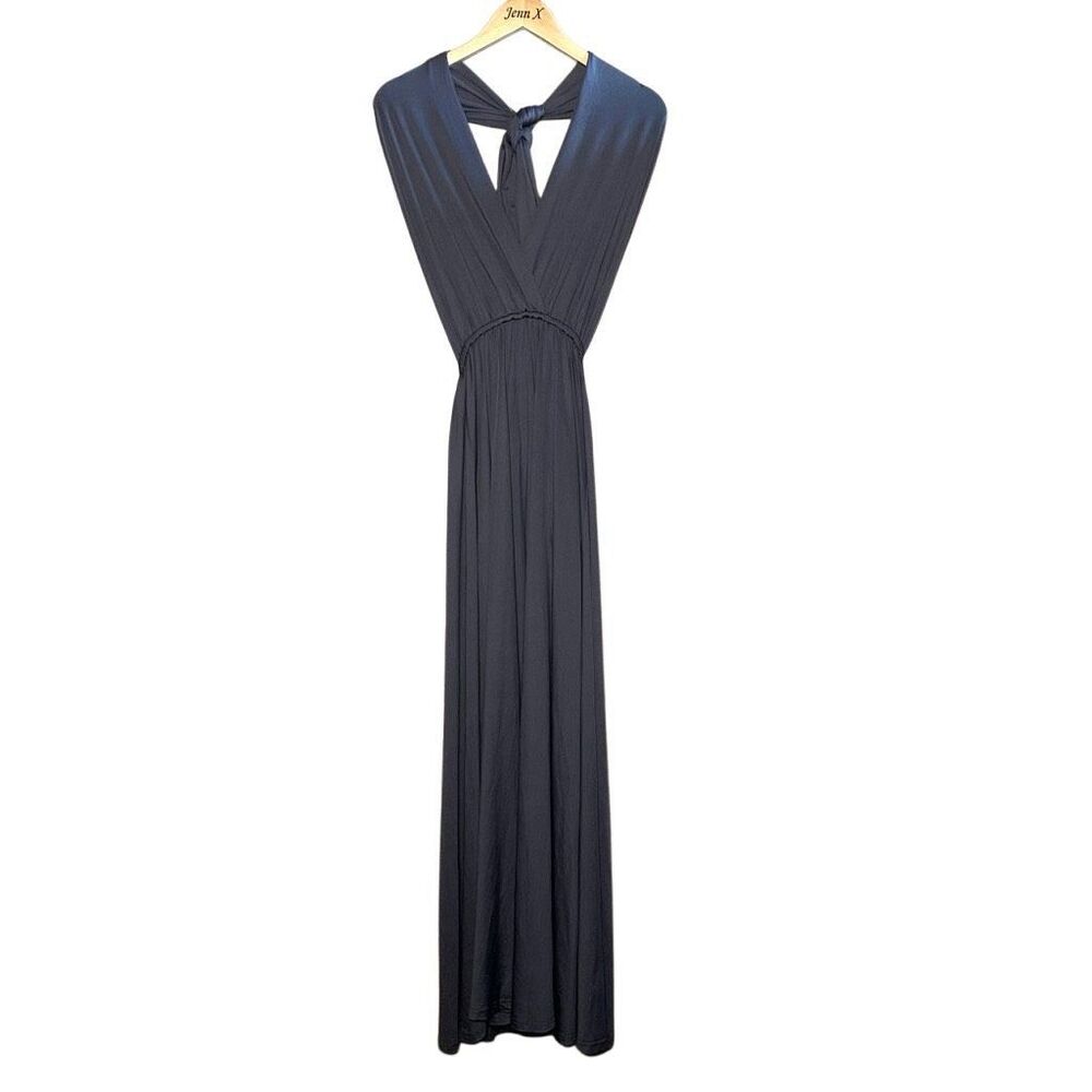 NWT Choies Gray Sleeveless Maxi Wrap Long Dress Size S Open Back Cocktail Party
